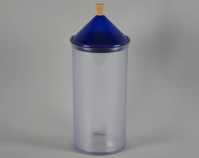 Vintage 1980s BIESSE Plastic Container Jar With Conical Lid By Pino Spagnolo.