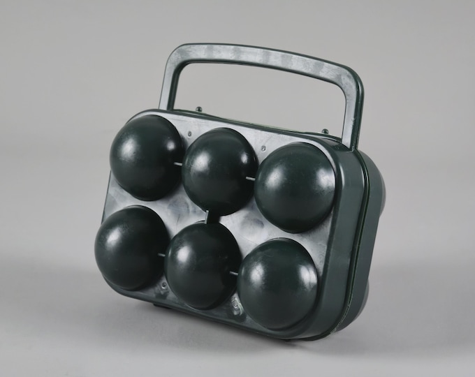 Vintage 1970s Green Plastic Eggs Holder Box by Seno Holland.