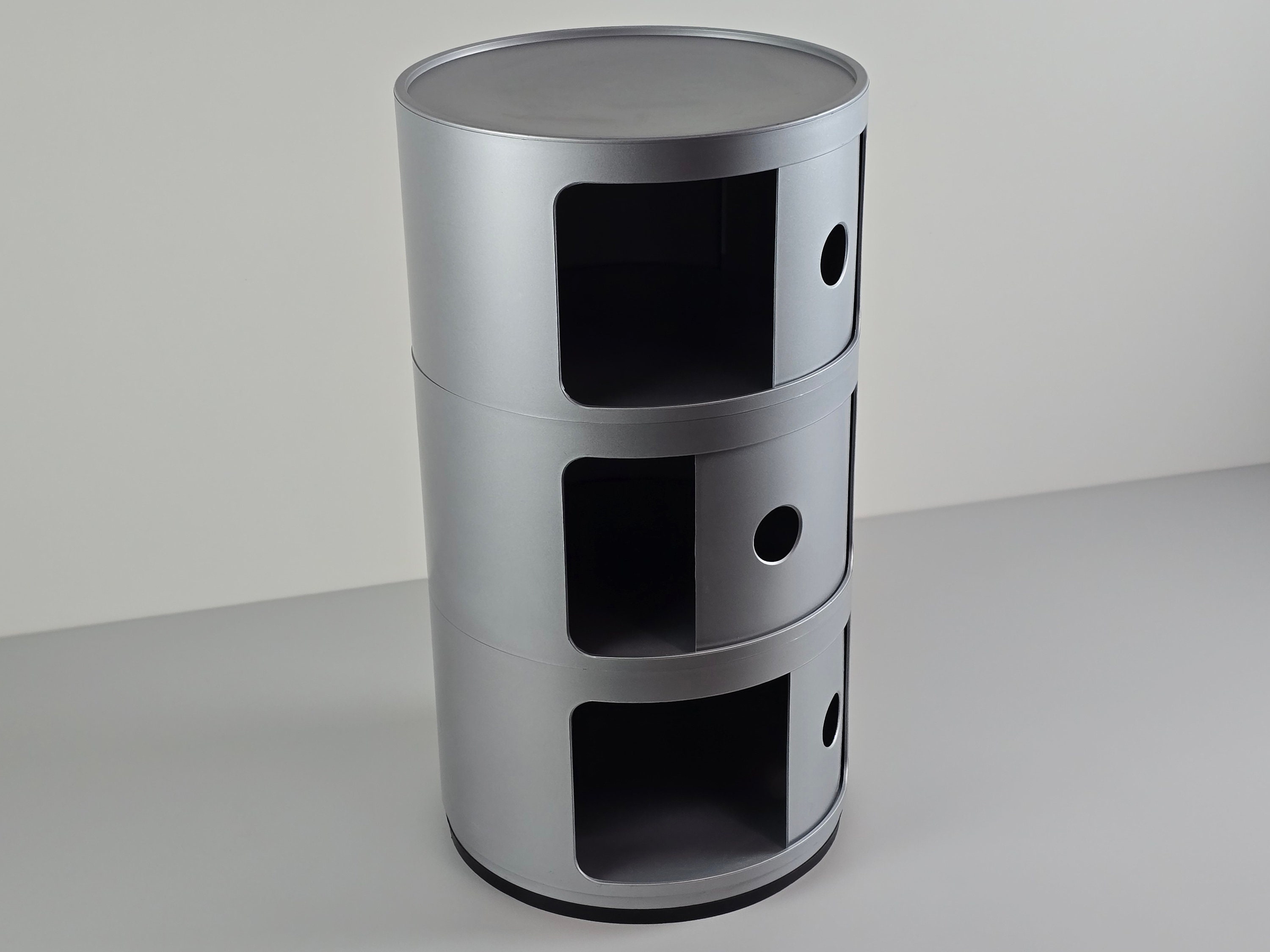 Space Age Design - Vintage KARTELL Grey Plastic Componibili