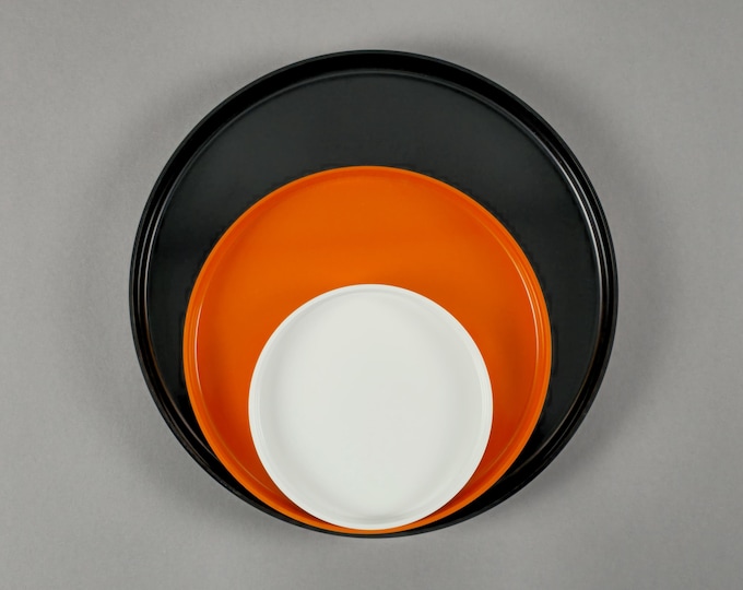 New Old Stock 1970s Set Of 3 Melamine Trays From Sweden.