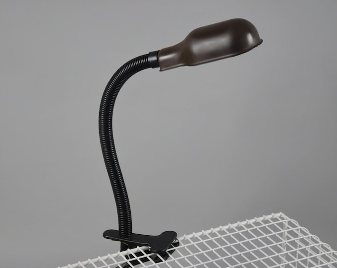 Vintage 1980s Clip-On Industrial Task Spot Light, Clamp Lamp.
