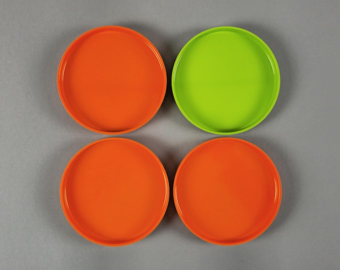 New Old Stock 1970s Set Of 4 Melamine Trays From Sweden.