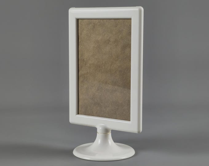 1999 IKEA Tolsby Neo-Retro/Space-Age Inspired White Plastic Double Sided Picture Display Frame By Henrik Preutz.