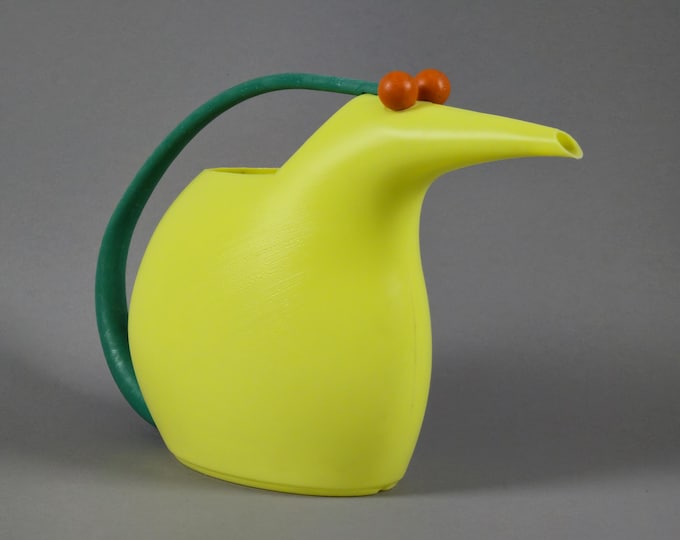 Vintage 1990s Playful Bird-Shaped Memphis Design Watering Can.