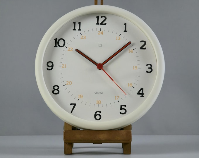 1980s Vintage HEMA Plastic Wall Clock • Space Age Design Plastic Wall Clock.