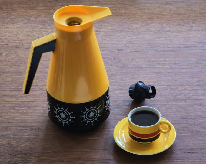 1970s Thermos Flask by JUNE Sweden – Scandinavian Modern Pop Design.