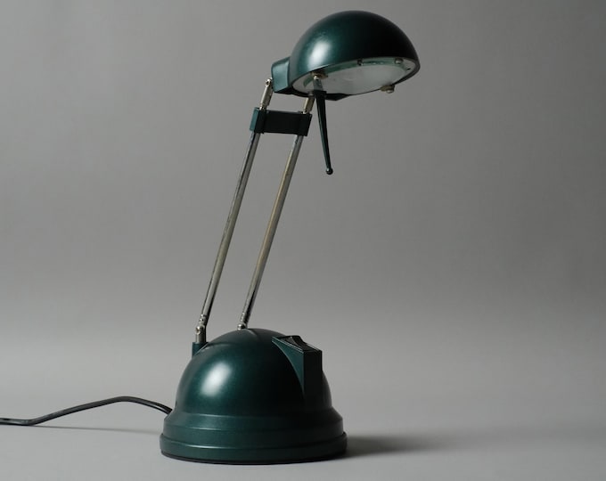 Vintage 1980s 'Light Force' telescopic antenna desk lamp • Postmodern task light.