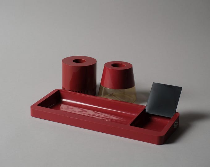 Vintage Arlac Desk Set, Clip Boy 2000 / Caddy / Pen Holder, Space Age Design 1970s.