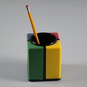 Vintage 1980s TT DESIGN Tino Pen Holder • Postmodern Memphis Design Desk Accessories.