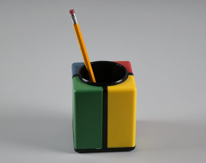 Vintage 1980s TT DESIGN Tino Pen Holder • Postmodern Memphis Design Desk Accessories.