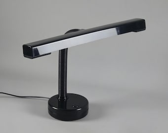 Massive Lighting Belgium Gooseneck Fluorescent Desk Lamp, Black, T5 Tube, 1983.