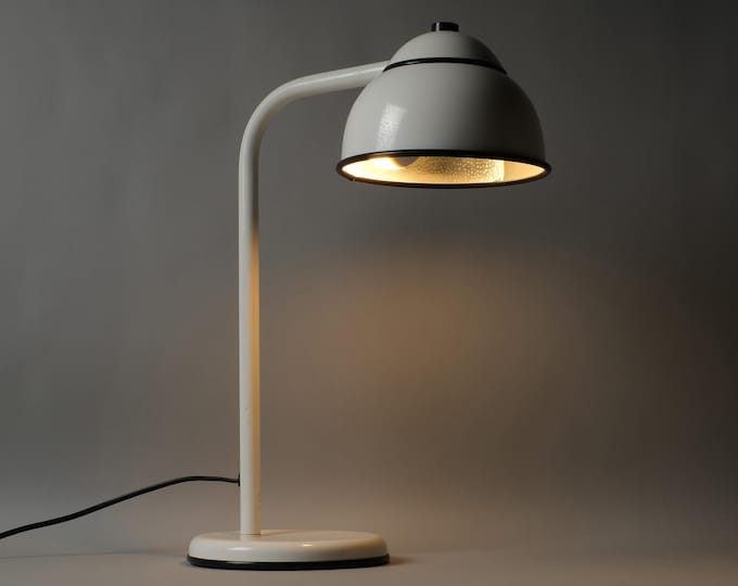 Elidus Type 2206 Desk Lamp By Hans-Agne Jakobsson, White, Dome Shade, Sweden, 1970s.