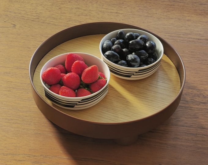 1980s Vintage Pair Of VILLEROY & BOCH Linea Ceramic Bowls • Postmodern European Ceramics, Luxembourg.