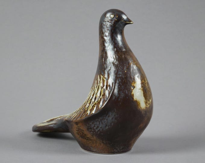 Vintage 1960s Søholm Danish Handmade Ceramic Dove Sculpture By Haico Nitzsche.