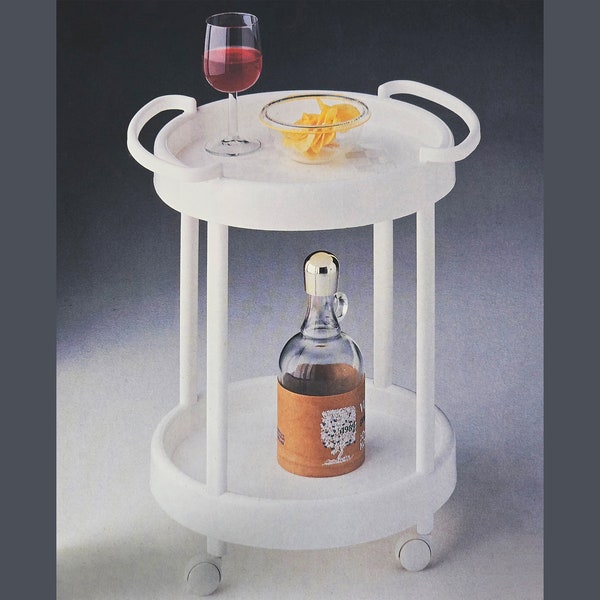 New Old Stock - Contemporary Design - Rare Vintage SIMO PLASTMECCANICA Bino Plastic Trolley, Bar Side Table - Italy, 1990s.