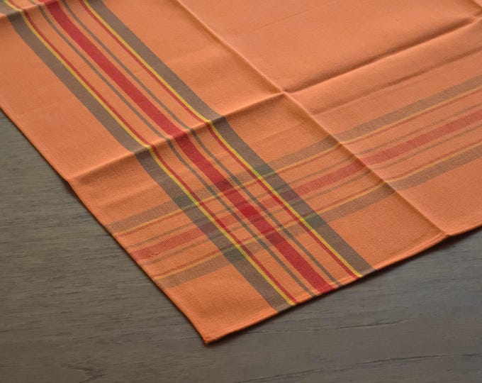 Vintage 1970s 'Pågen' Swedish Striped Canvas Tablecloth • Scandinavian Kitchen Decor.