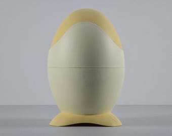 New In Box 1980s Vintage BIESSE Patty Egg-Shaped Waste Bin By Pino Spagnolo.