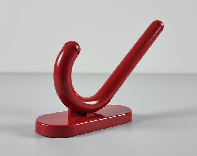 New In Box - Space Age Design - Vintage CON & CON Red Plastic Coat Rack - Vintage Hook - Vintage Hanger - Vintage Home Decor - Italy, 1970s.