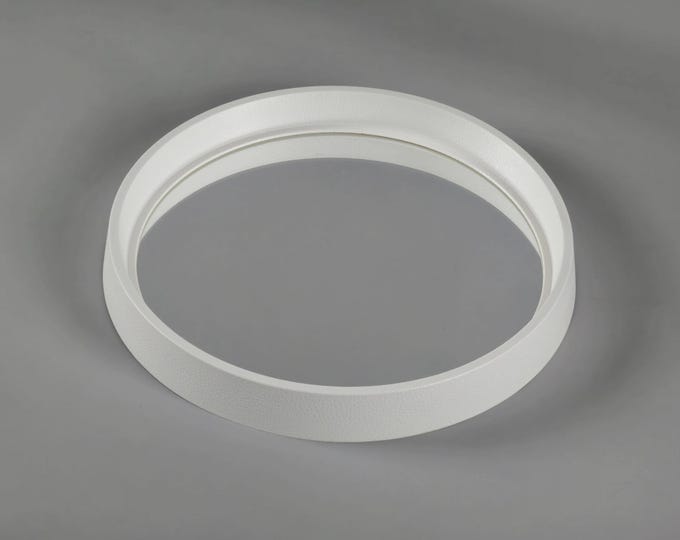 Space Age Design - Vintage Round Wall Mirror With White Plastic Frame - Retro Plastic Mirror - Holland, 1970s.