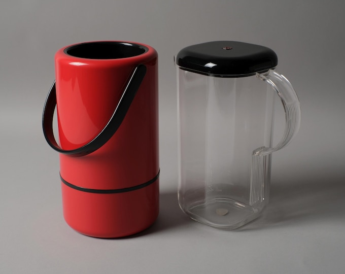 Guzzini Amanda Pitcher and Scaroni Wine Cooler Set, Ambrogio Pozzi, Italian Space Age, 1970s.