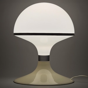 Vintage 1970s DADIME FRANCE XL Plastic Mushroom Table Lamp • French Space Age Table Lamp.