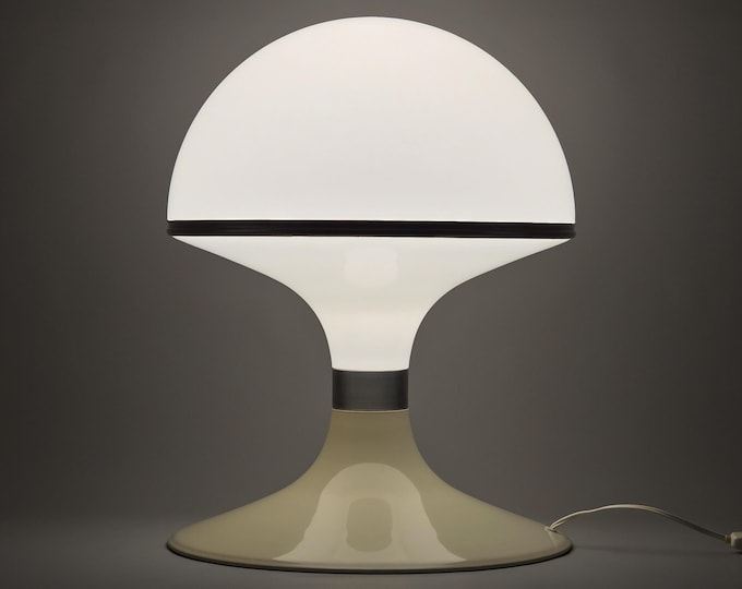 Vintage 1970s DADIME FRANCE XL Plastic Mushroom Table Lamp • French Space Age Table Lamp.
