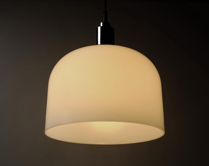 Raak Amsterdam Opaline Acrylic Dome Pendant Lamp, Space Age Design, Holland, 1970s.