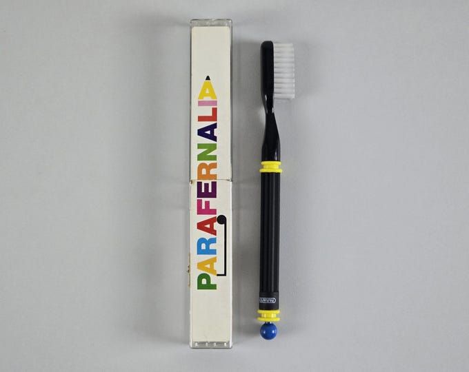 New In Box 1980s Vintage PARAFERNALIA Memphis Design Limited Edition Toothbrush, Collector's Item.