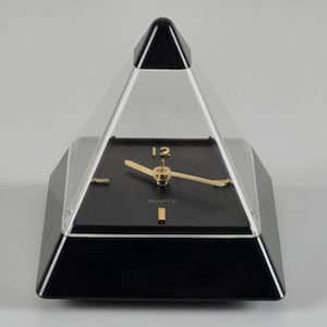 New in Box Vintage Postmodern Pyramid Clock by Hidekatsu Nomizu for Tochigi Tokei, 1989.
