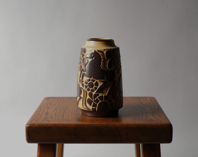 Vintage 1970s Michael Andersen & Son Bornholm Handmade Stoneware Vase By Marianne Starck.