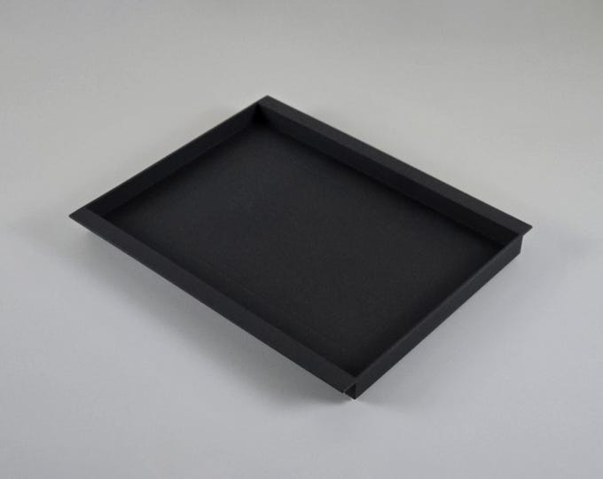 Postmodern Minimalism - Rare Vintage HELIT Desktop Range Soft-Touch Black Desk Tray - Designed by Foster & Partners, 1999.