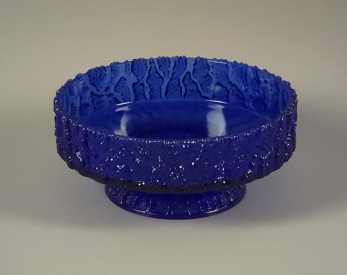 Vintage 1960s Mid Century Modern 'Bark' Glass Bowl By Geoffrey Baxter For Whitefriars.