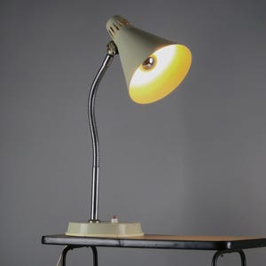Vintage 1960s SZARVASI VAS-FEMIPARI Hungarian Workshop Gooseneck Desk Lamp • Industrial Utilitarian Table Lamp.