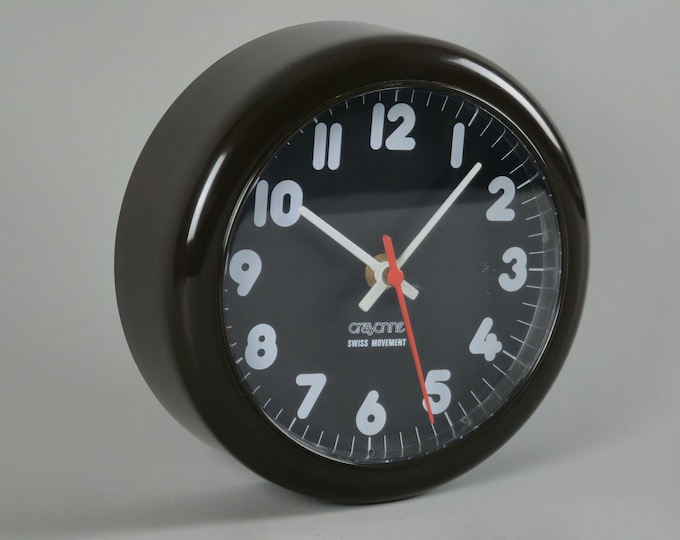 Vintage 1970s Crayonne Space Age Design Plastic Wall Clock.
