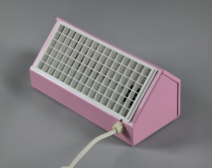 1984 Vintage IKEA Blund V615 Pink Wall Light With Perforated Plastic Grid.
