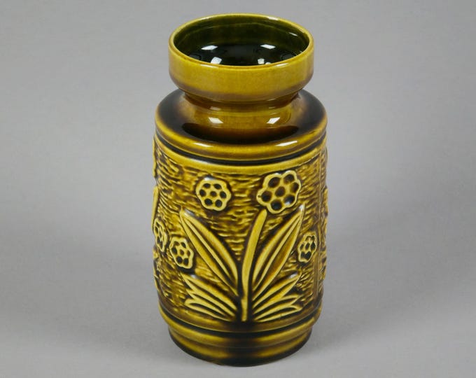 Vintage 1960s West Germany Handmade Fat-Lava Vase By Ilkra Edelkeramik J.L. Knödgen.