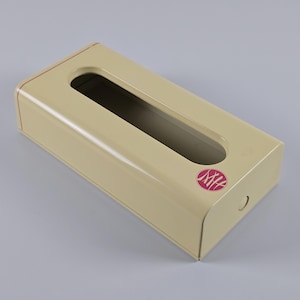 1970 年代のビンテージ GEDY ベージュ プラスチック ティッシュ ボックス、ティッシュ ホルダー、Avon のために蓮池牧夫氏が製作。