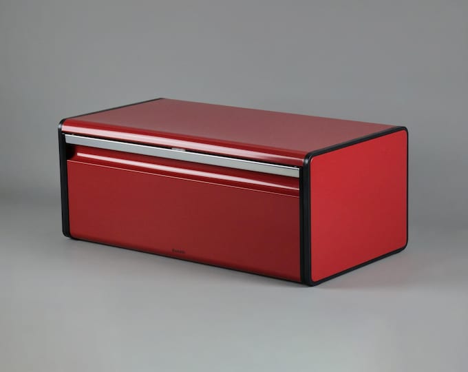 Vintage 1980s Red Bread Storage Box By Brabantia Holland.