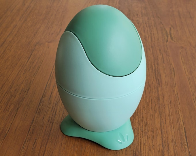 1990s NOS Vintage BIESSE Patty Egg-Shaped Waste Bin, Small Disposal Bin By Pino Spagnolo.