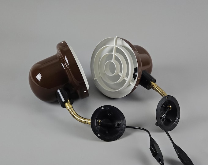 Pair Of Vintage MCM 'Elidus' Brown Metal Wall Lamps | Hans-Agne Jakobsson Design.