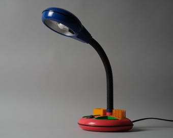 Rabbit Tanaka Gooseneck-bureaulamp van Kyoji Tanaka, Memphis Design uit de jaren 80, Japan.