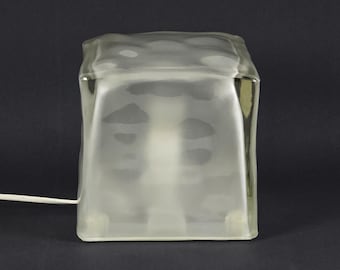 IKEA Iviken Ice Cube Glass Table Lamp Type B0012, Y2K Postmodern Design, Sweden.