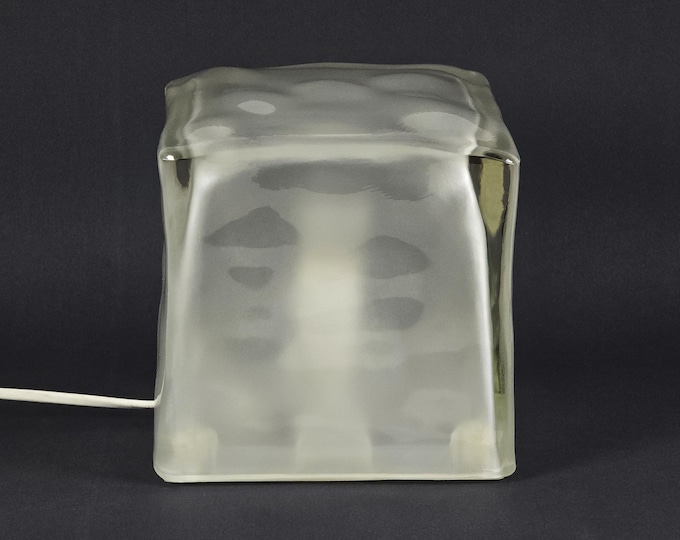 IKEA Iviken Ice Cube Glass Table Lamp Type B0012, Y2K Postmodern Design, Sweden.