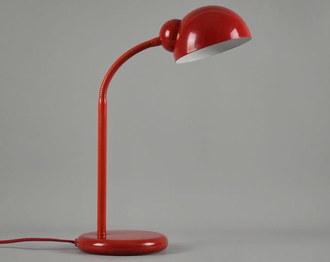 Vintage 1980s Postmodern Industrial Gooseneck Desk Lamp By Happylight Holland.