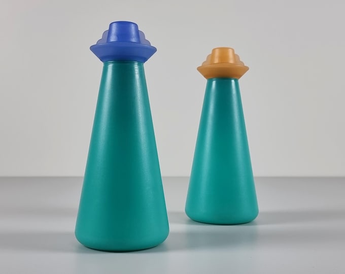 Vintage 1980s Tupperware 3352 Impressions Oil & Vinegar Bottles Set.