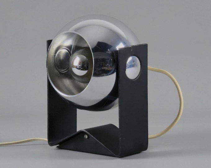 1970s Space Age NOVALUX LEUCHTEN Eye Ball Table Lamp • Vintage Adjustable Sphere Table Lamp.
