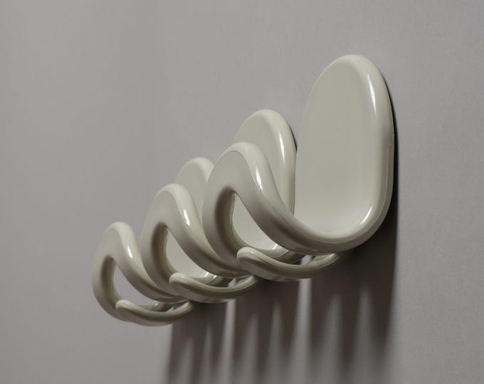 Con&Con Carlo Bartoli Space Age Wall Coat Hooks, Set of Three, Italy, 1970s.
