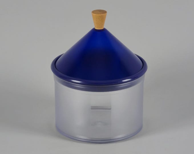 Vintage 1980s BIESSE Plastic Container Jar With Conical Lid By Pino Spagnolo.