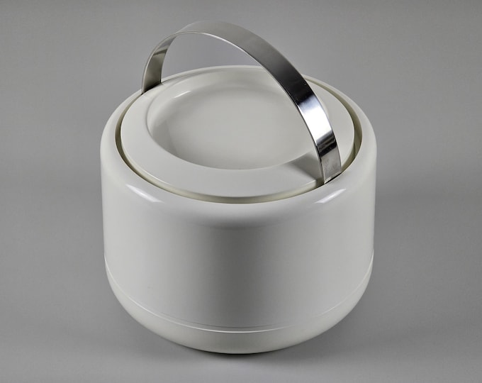 Space Age Design - Vintage STELTON White ABS Plastic Ice Bucket No. 860 - Designed By Erik Magnussen, 1960.