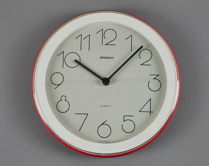 Vintage 1980s Staiger Pop Art Plastic Wall Clock, West Germany.
